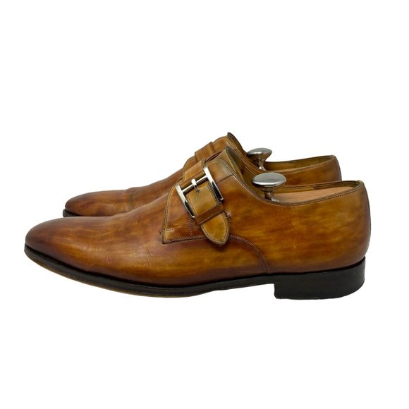 Magnanni Marco II Monk Strap Brown Spanish Leather Square Toe Shoes - Size 10.5 main image 5
